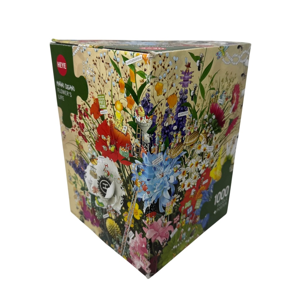 Heye Marino Degano Flower's Life 1000 Piece Jigsaw Puzzle Triangular Box Poster - Picture 2 of 14